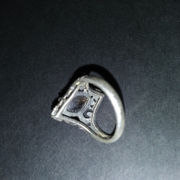 Vintage Cognac Brown Emerald .925 silver ring . - Picture 3 of 4